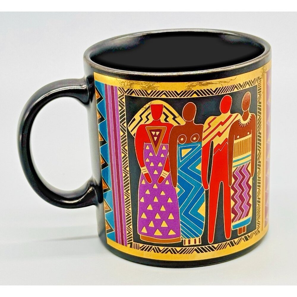 Laurel Burch Tribal Spirit African Coffee Mug 1988 Japan‎ Gold Vintage